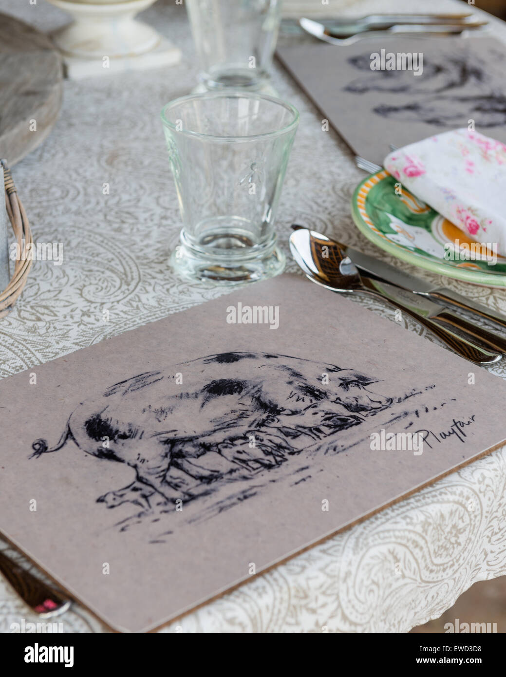 Annabel Rigby tapis de table Banque D'Images