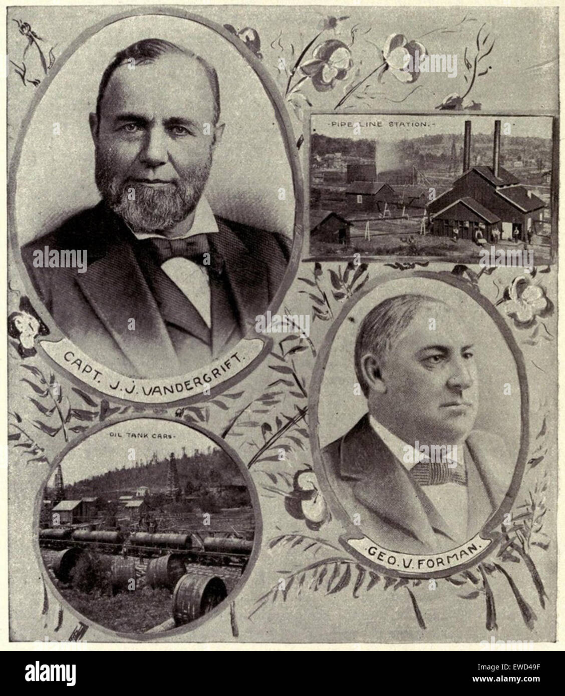 Cette image historique de 1902 montre le capitaine J.J. Vandergrieft et le G.V. Forman, capturant un moment de leur carrière ou de leur vie personnelle. La photographie fait partie de la collection McLaurin, une collection de photographies américaines du début du XXe siècle. Banque D'Images