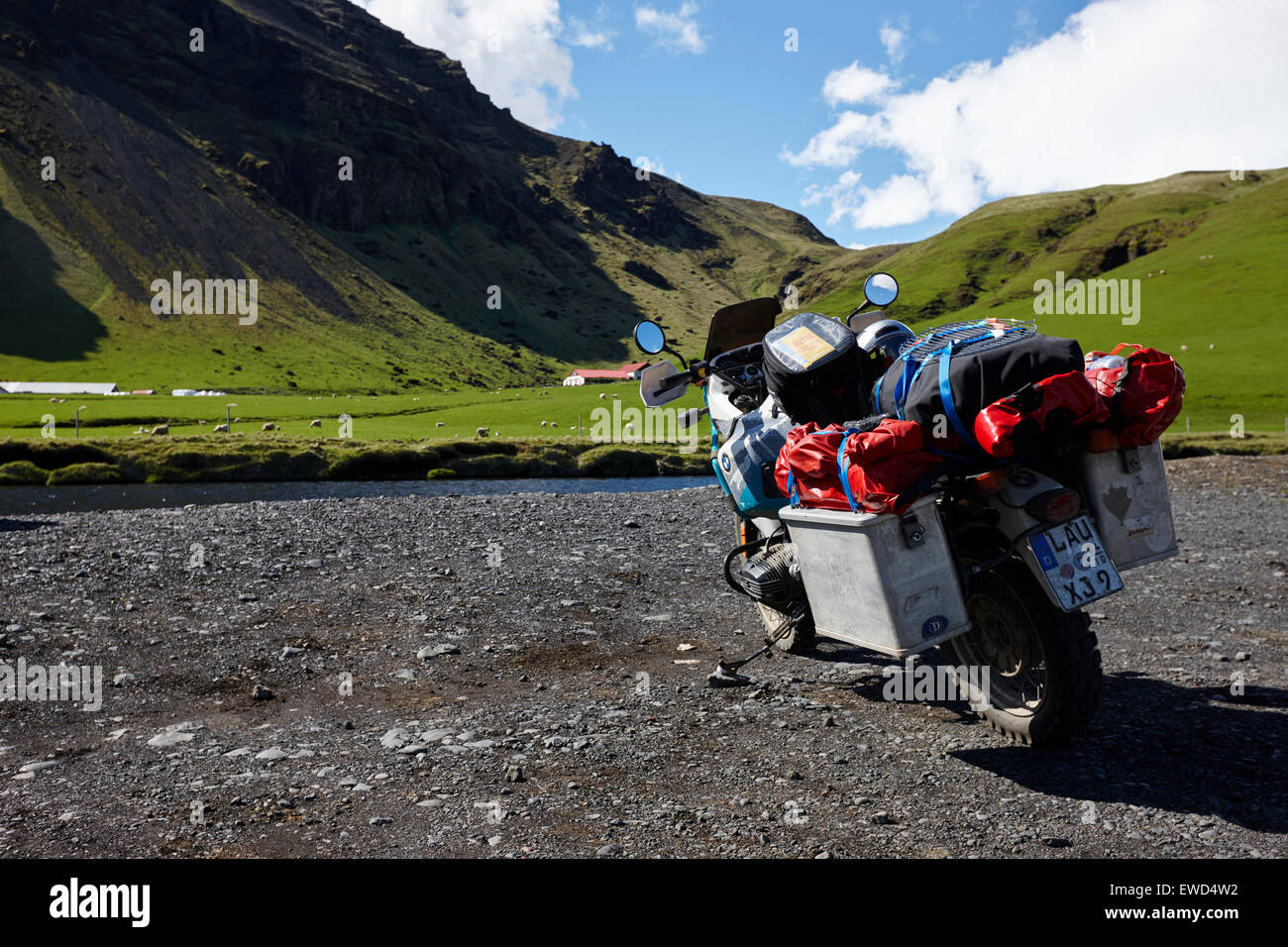 L'allemand bmw moto touring islande Banque D'Images