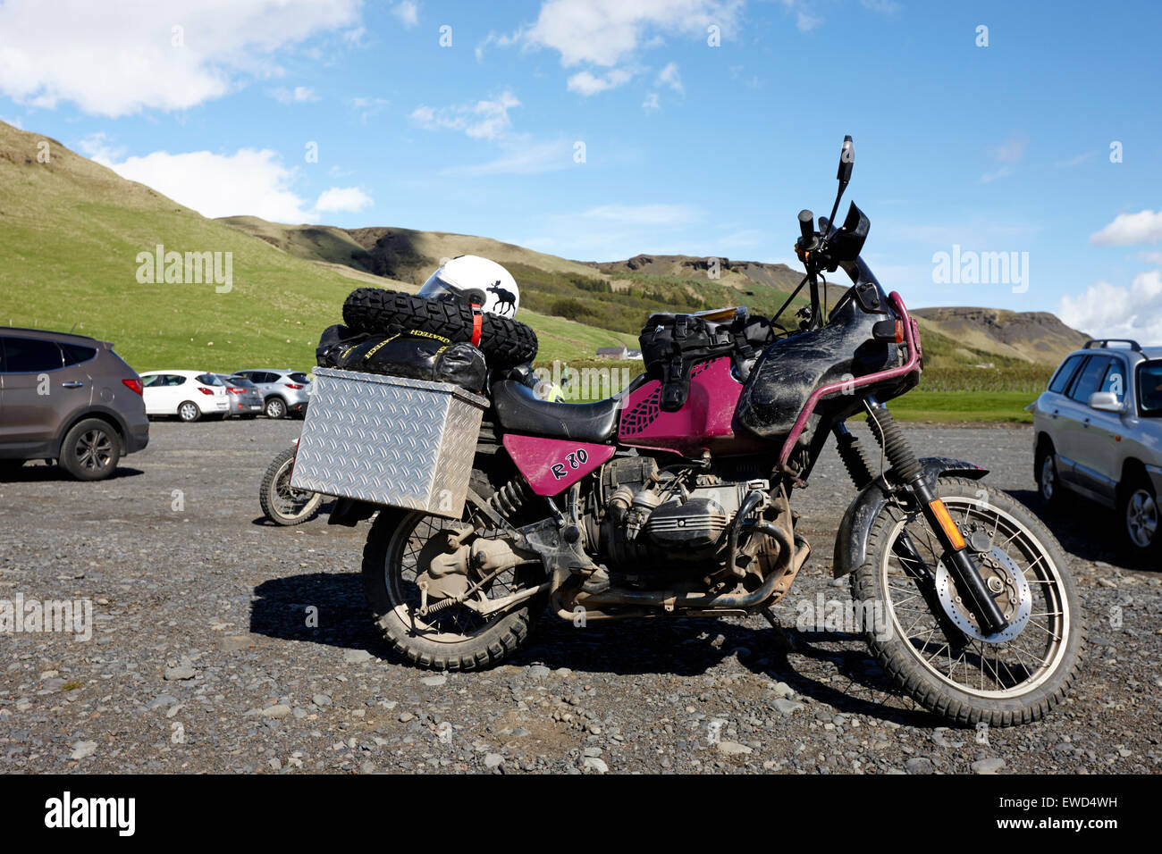 L'allemand bmw moto touring islande Banque D'Images