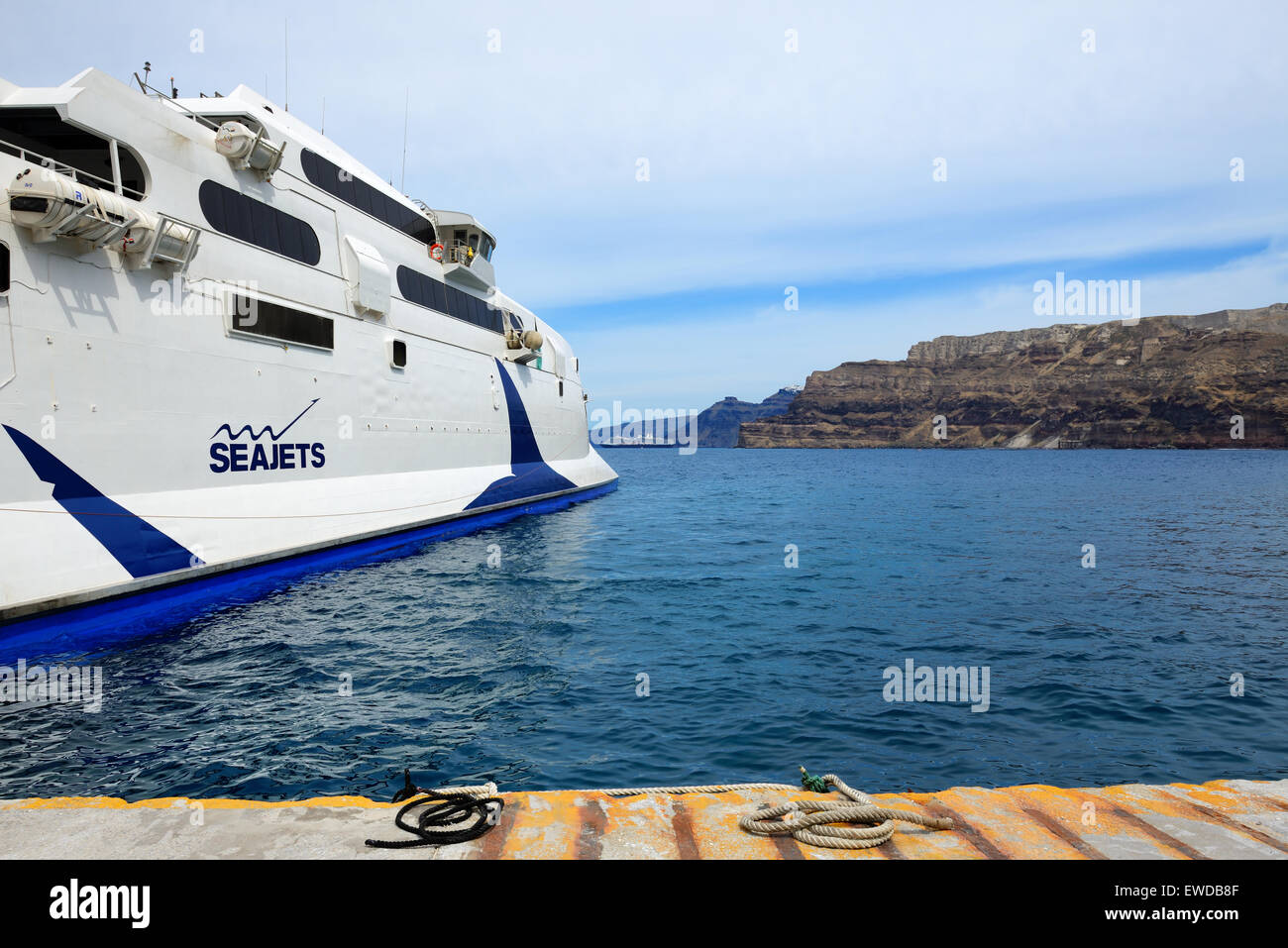 La vitesse de ferry l'île de Crète, Santorini, Grèce Banque D'Images