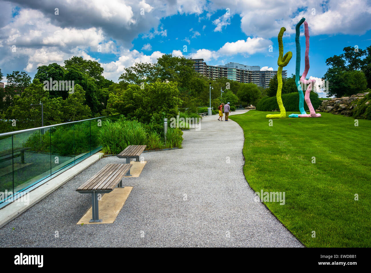 Passerelle à Fairmount Park, à Philadelphie, Pennsylvanie. Banque D'Images