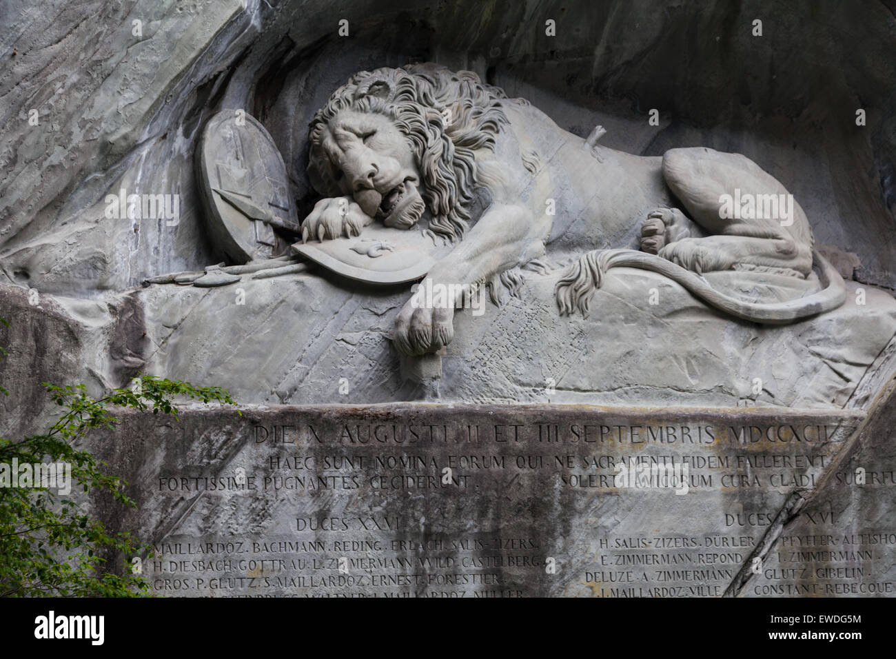 La sculpture lion mourant à Lucerne, Suisse Banque D'Images