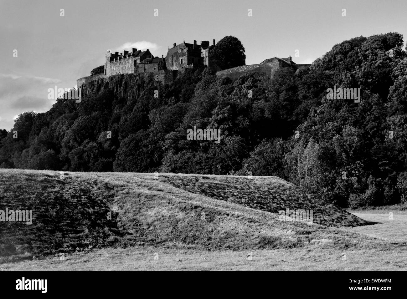 Le King's Knot et le château de Stirling en Écosse Banque D'Images