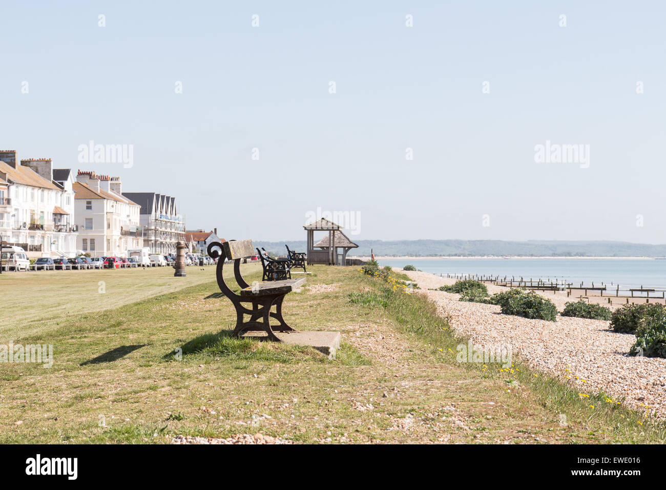 La côte anglaise à Littlestone sur mer,Kent Banque D'Images