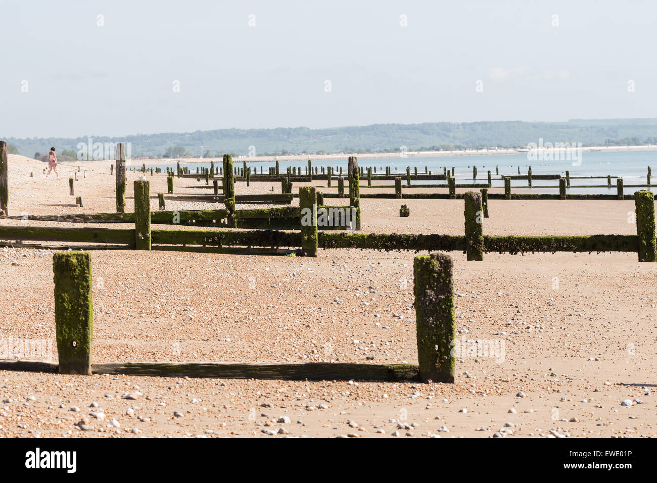 La côte anglaise à Littlestone sur mer,Kent Banque D'Images