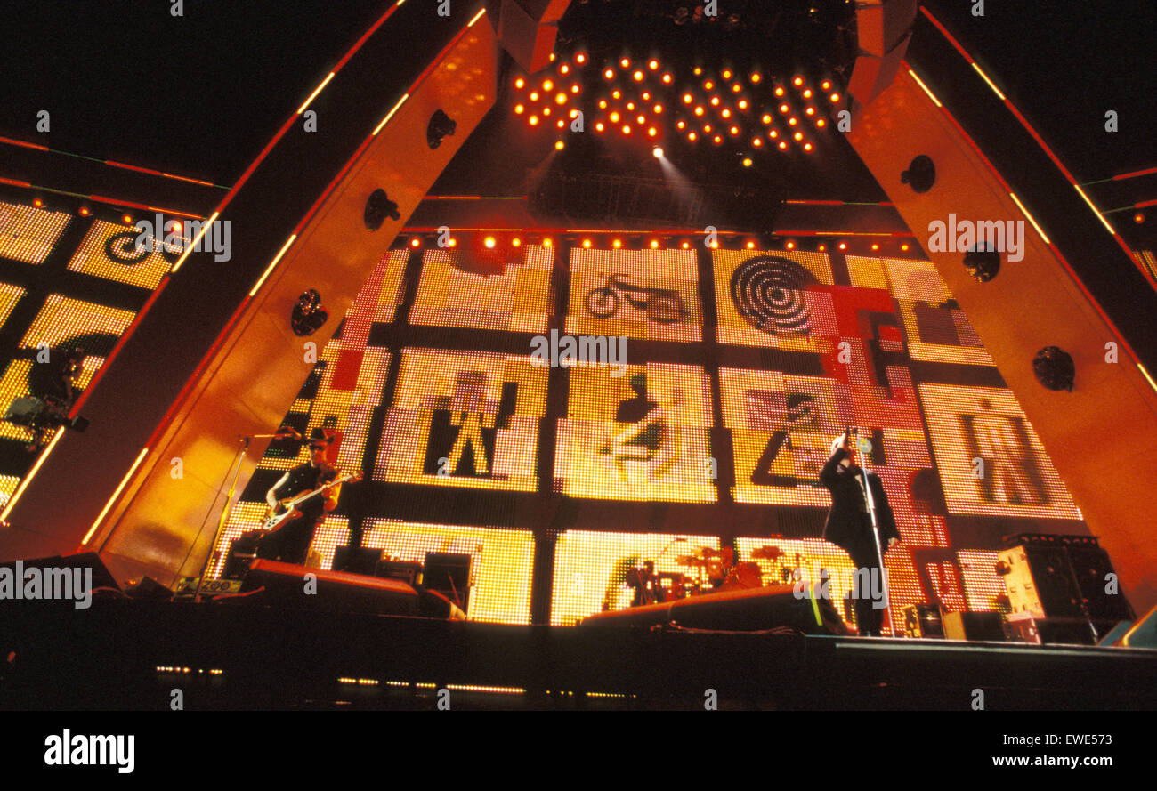 PopMart Tour de U2 concert au Jack Murphy Stadium, San Diego, Californie, le 28 avril 1997. Photo Jeffrey Mayer Banque D'Images