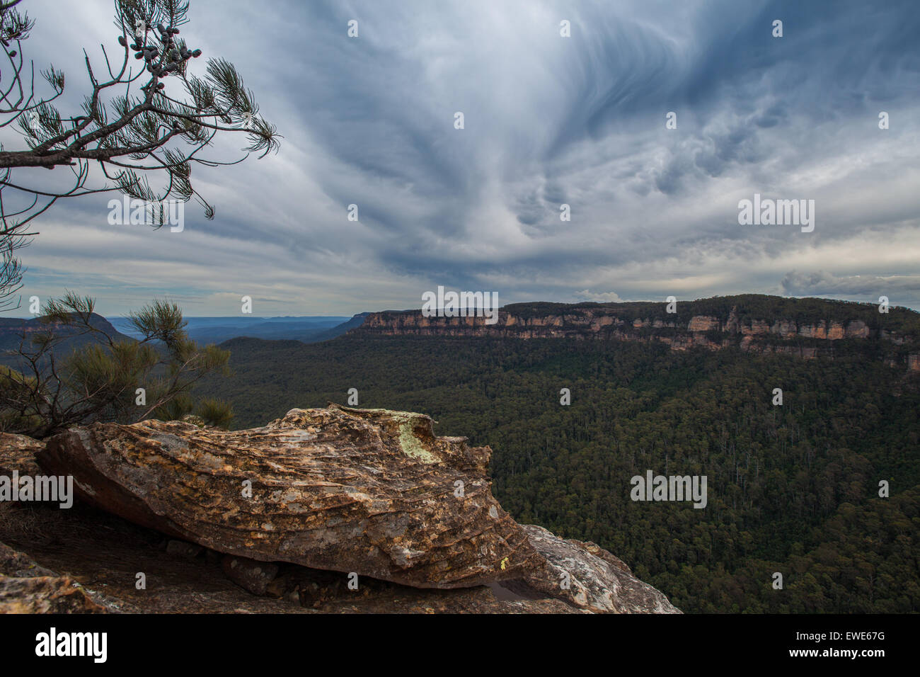 Formation rocheuse inhabituelle dans les Montagnes Bleues de l'Australie Banque D'Images
