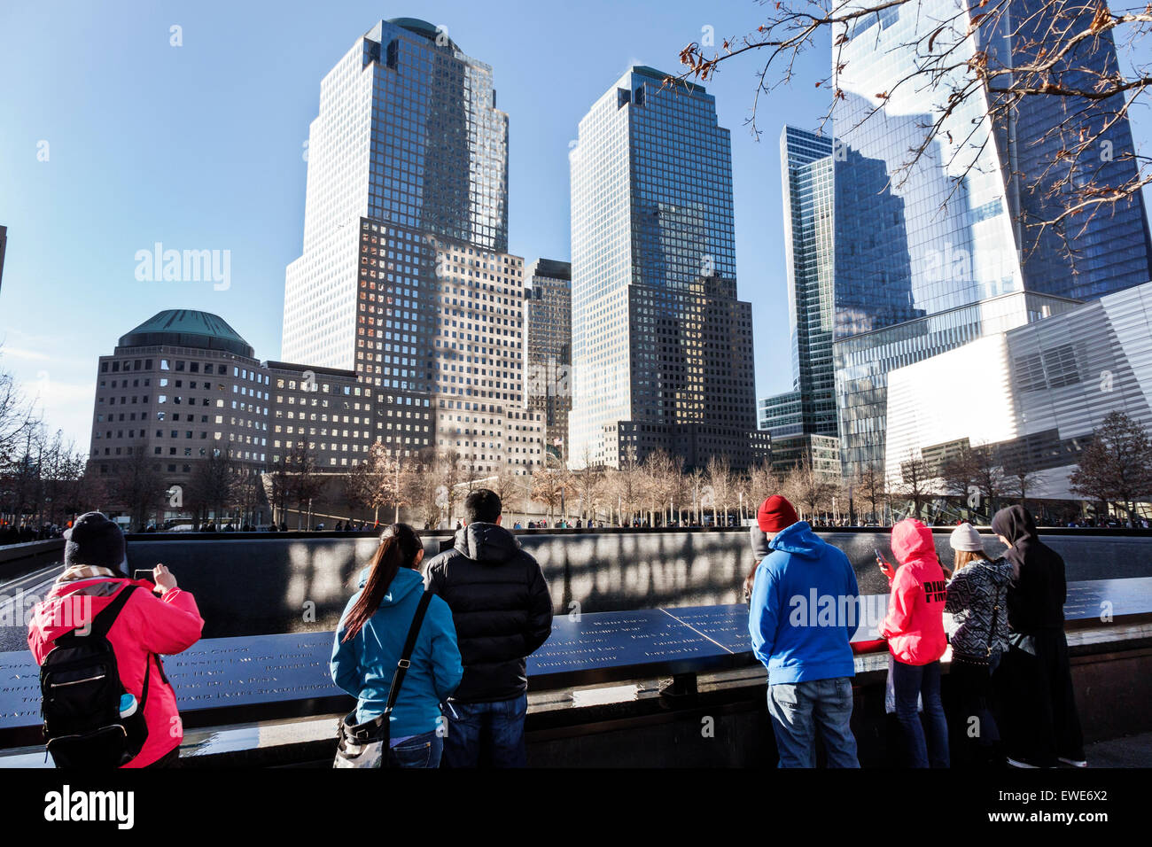 New York City, NY NYC, Manhattan, Lower, Financial District, National September 11 Memorial & Museum, 911 9/11, plaza, piscines, World Trade Center, centre, site, sk Banque D'Images