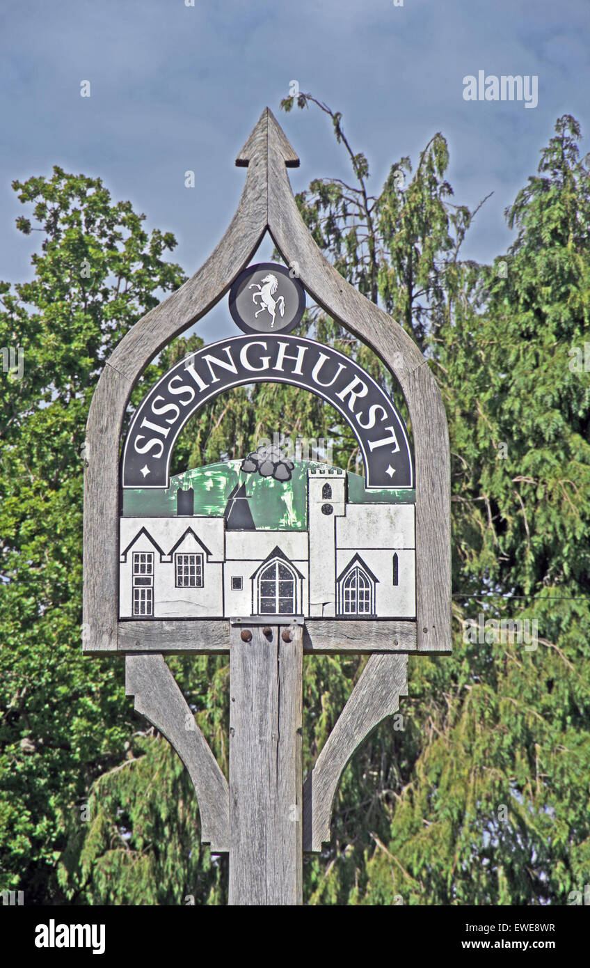 Panneau du Village de Sissinghurst Angleterre Kent Banque D'Images