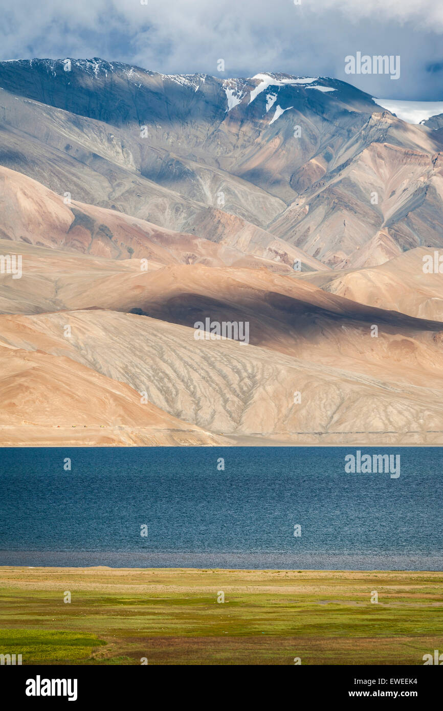 Tsomoriri la conservation des terres humides du lac Moriri (Réserve), Changthang région du Ladakh, en Inde. Banque D'Images