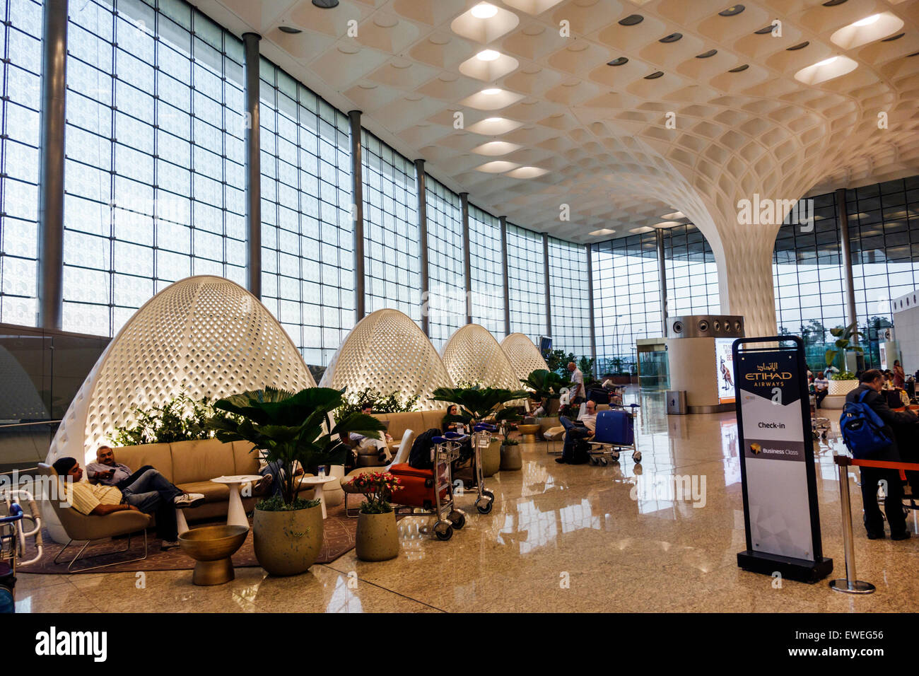 Mumbai Inde,Chhatrapati Shivaji International Airport,colonne,design,terminal,architecture colonne,salle d'attente,India1503093 Banque D'Images