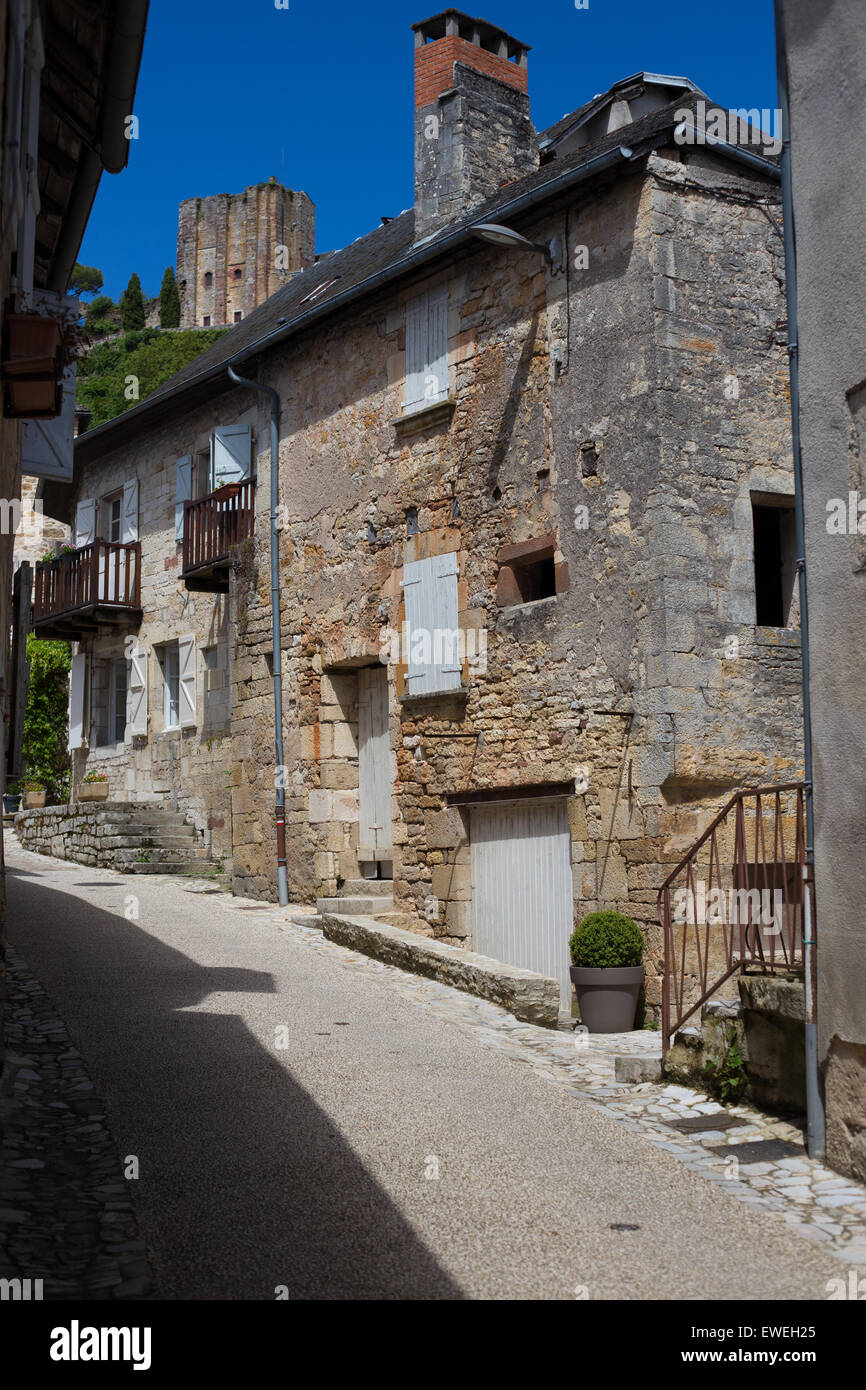 Turenne Rue Latérale, Limousin, France Banque D'Images