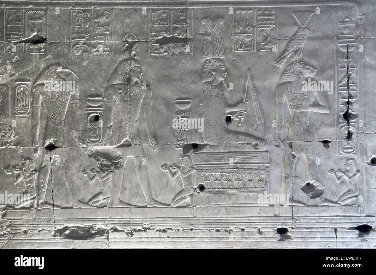 Abydos,l'Égypte, le temple funéraire du pharaon Seti I, Menmaatra, (XIX° dyn. 1321-1186 avant J.-C.) Banque D'Images