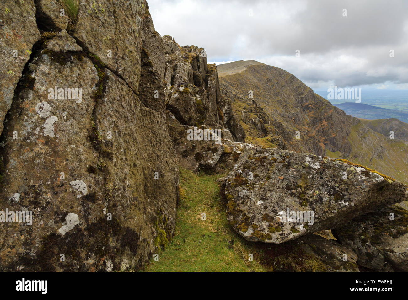 La vue de Cefn Carnedd Dafydd Ysgolion Duon vers Banque D'Images