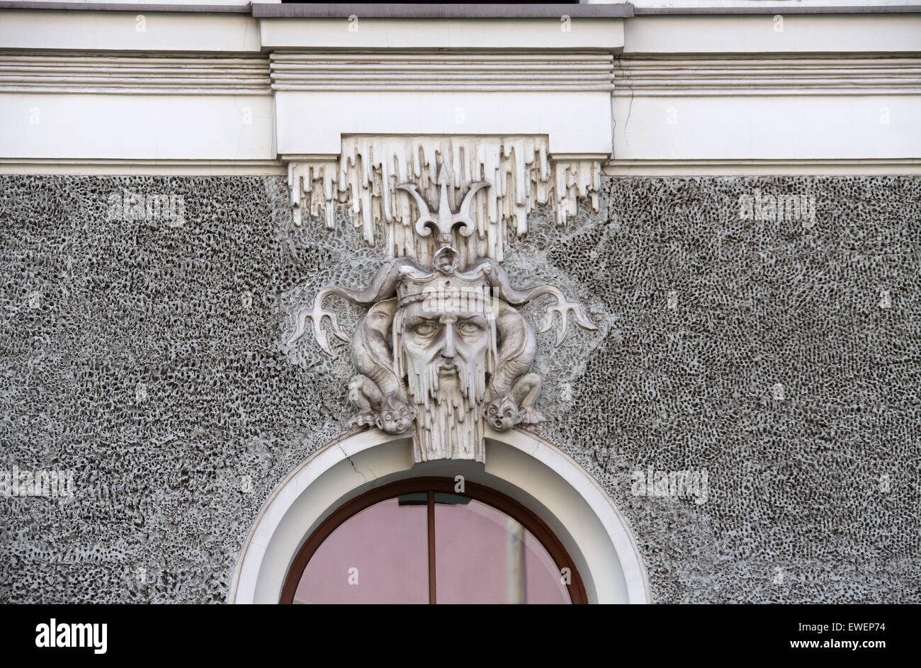Eclectically-Decorative immeuble de style Art Nouveau à Riga à Domingo Hurtado Iela Banque D'Images