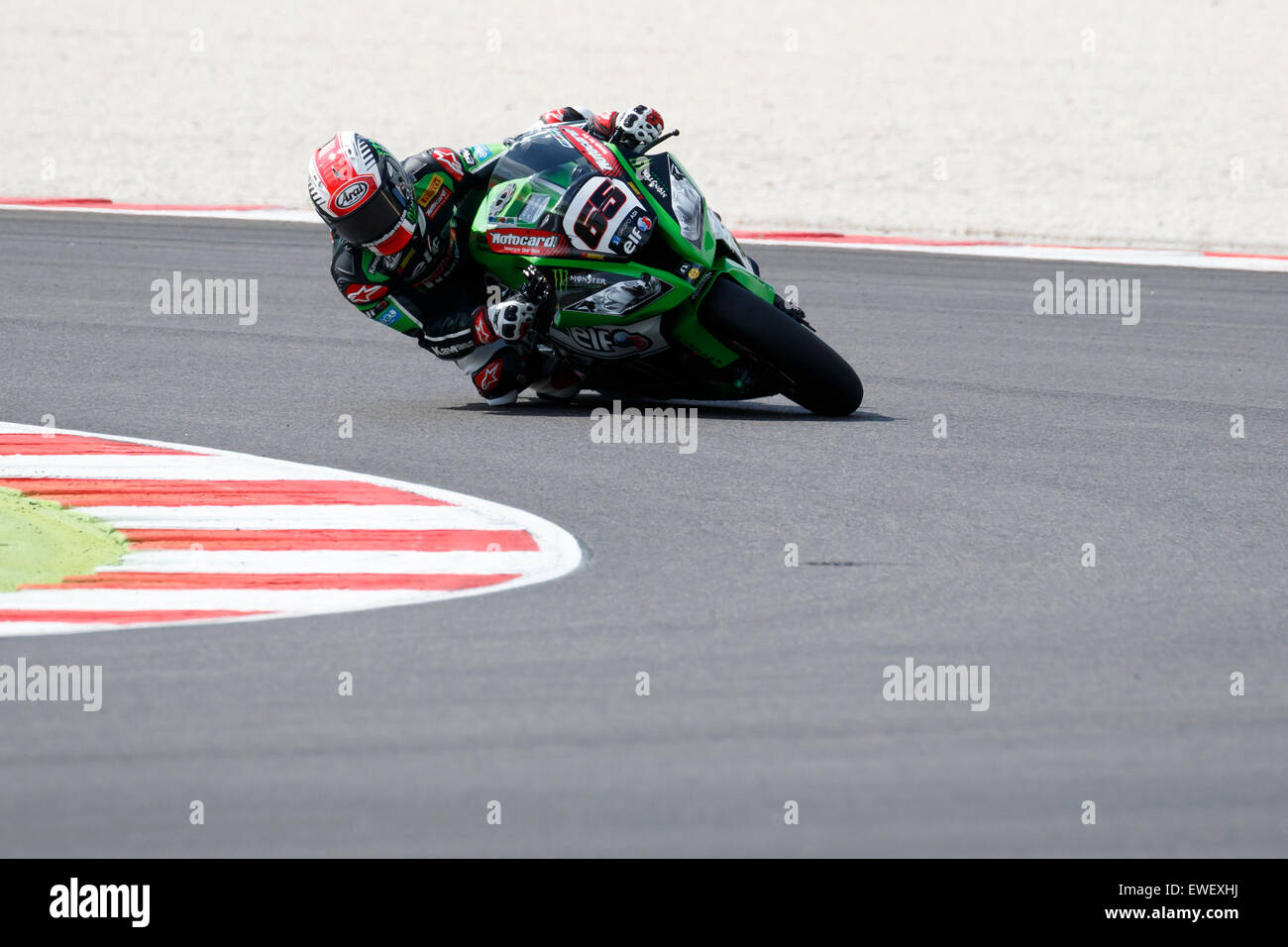 Misano Adriatico, Italie - le 20 juin : Kawasaki ZX-10R DE KAWASAKI RACING TEAM, conduite par Jonathan REA Banque D'Images