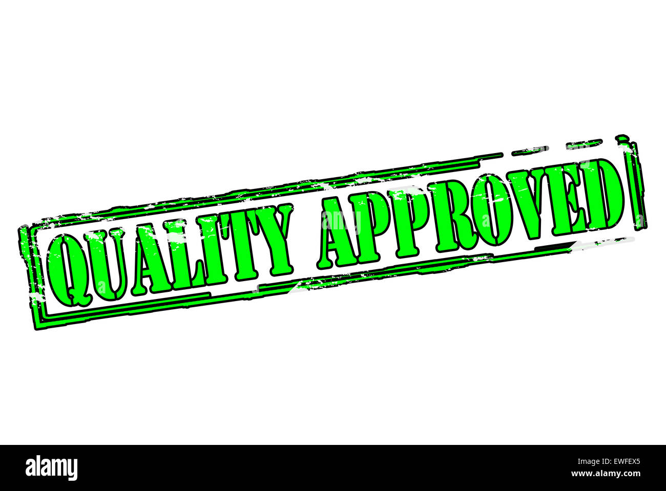 Timbres en caoutchouc avec un texte de qualité approuvé à l'intérieur, illustration Banque D'Images