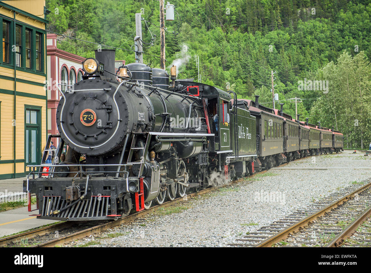 Gare sur White Pass and Yukon Route, Skagway, Alaska, USA Banque D'Images