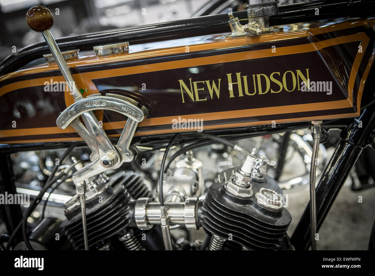 Nouvelle marque de moto classique Hudson insignia Banque D'Images