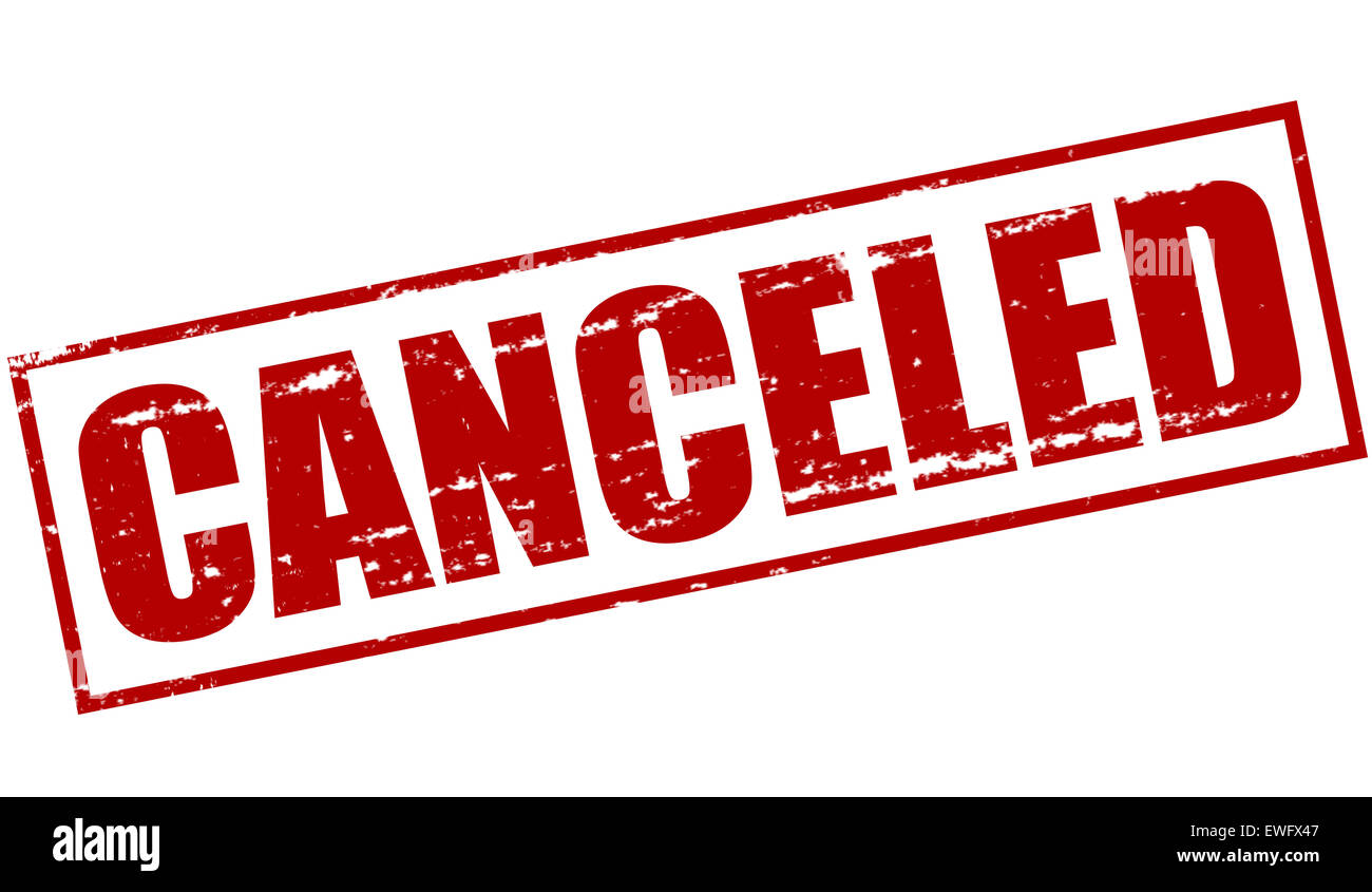 Timbres en caoutchouc avec mot annulé à l'intérieur, illustration Banque D'Images