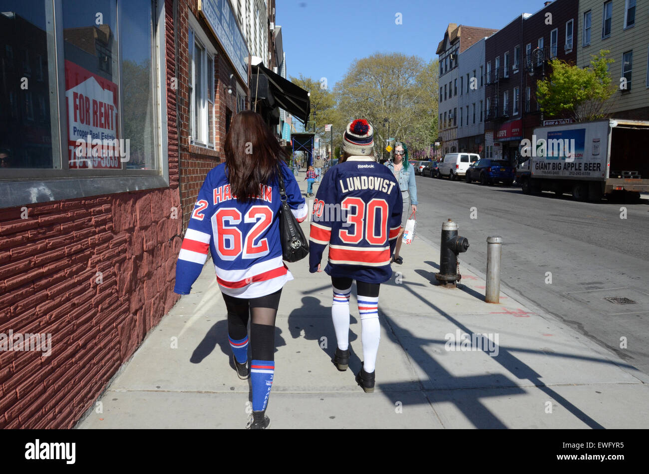Rangers de New York les femmes girl fans Banque D'Images