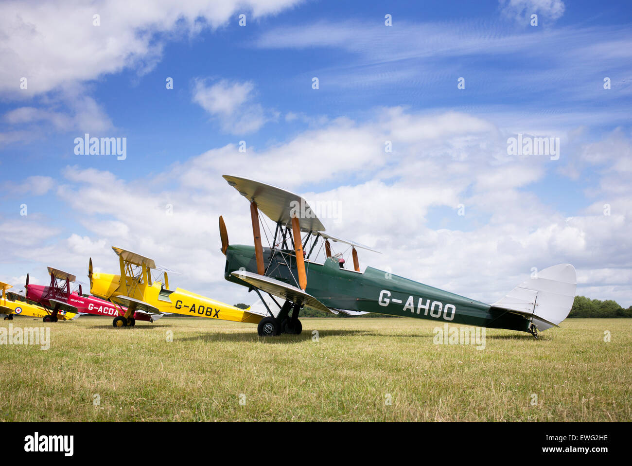 De Havilland DH82A Tiger Moth G-AHOO à Bicester biplan festival du volant moteur. Oxfordshire, Angleterre Banque D'Images