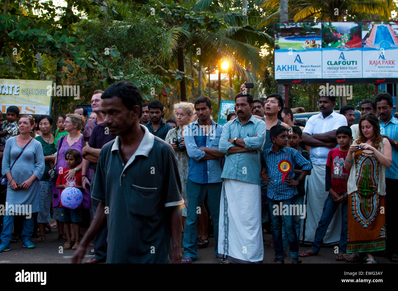 Visiteurs Parade, Varkala, Southindia, Kerala, en Asie Banque D'Images