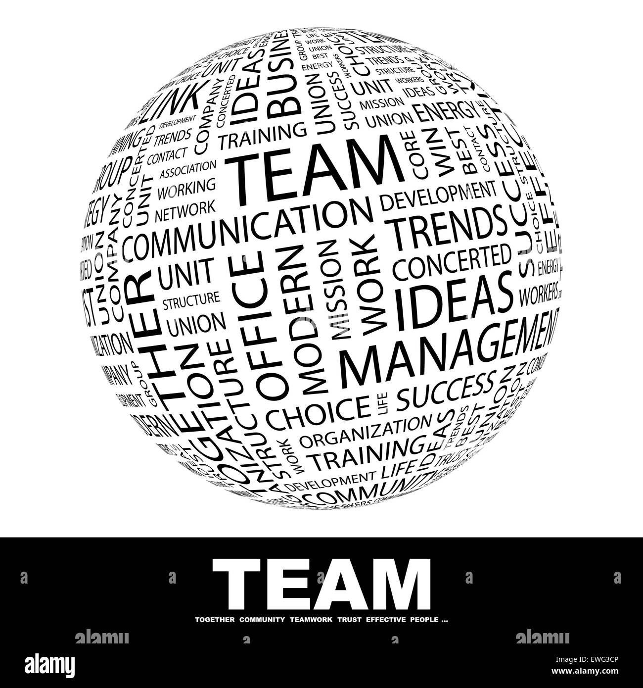 L'équipe. Word cloud concept illustration. Wordcloud collage. Illustration de Vecteur