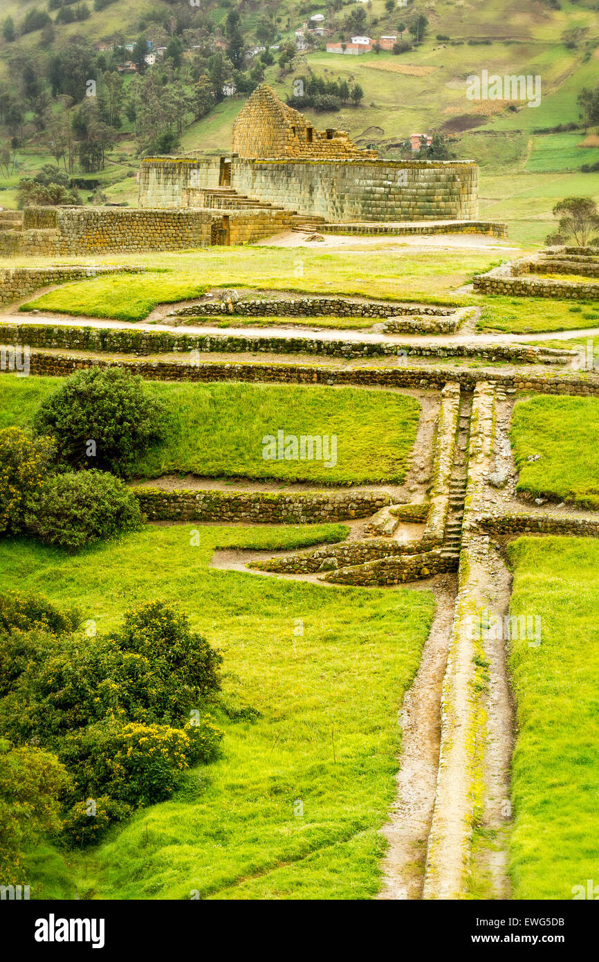 Les plus importantes ruines Ingapirca civilisation inca en Equateur moderne de Construction Banque D'Images