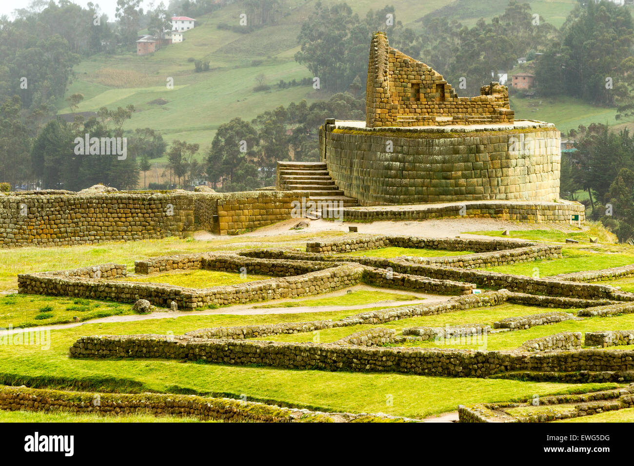 Temple du Soleil à Ingapirca ruines à l'Équateur Banque D'Images