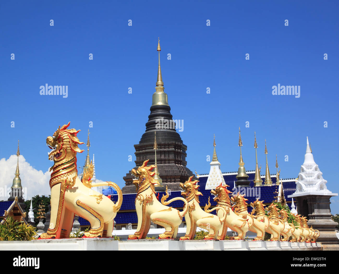 Wat Ban Den Province de Chiangmai Thailande sanctuaire. Banque D'Images
