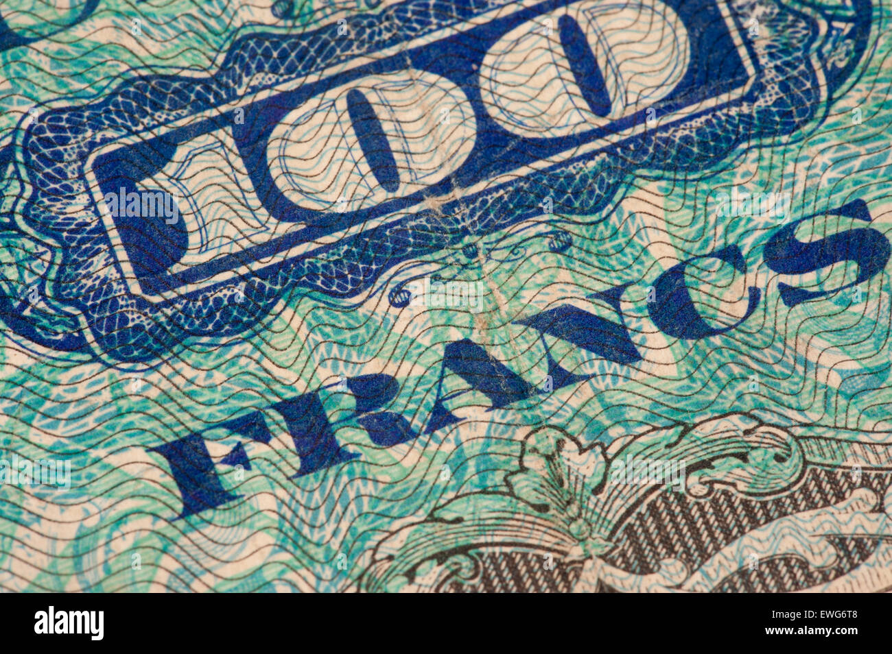 France vintage vieux papier argent . Banque D'Images