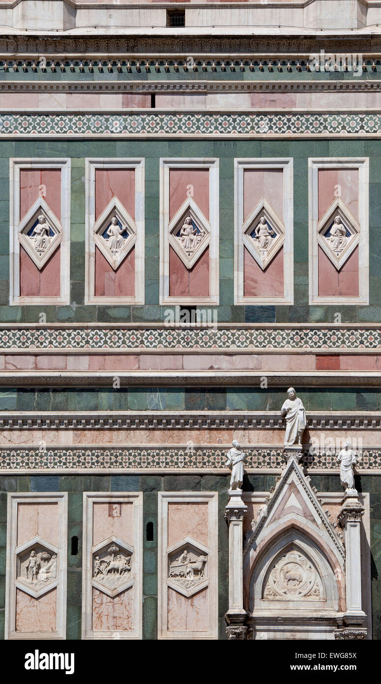 Détails sur le campanile de Giotto Florence Italie Banque D'Images
