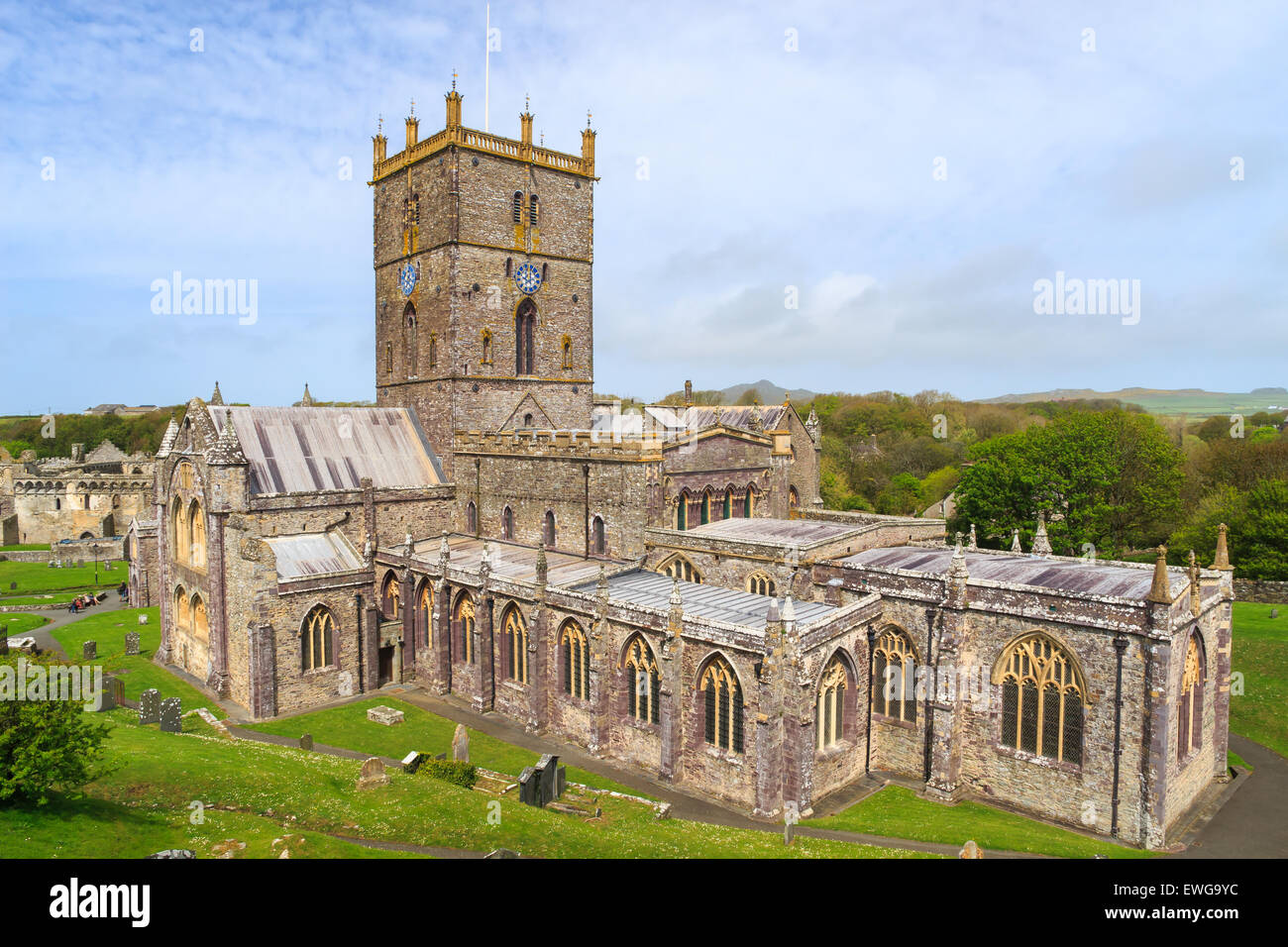 Le 12ème siècle, la cathédrale de St David's, Pembrokeshire Wales UK Europe Banque D'Images