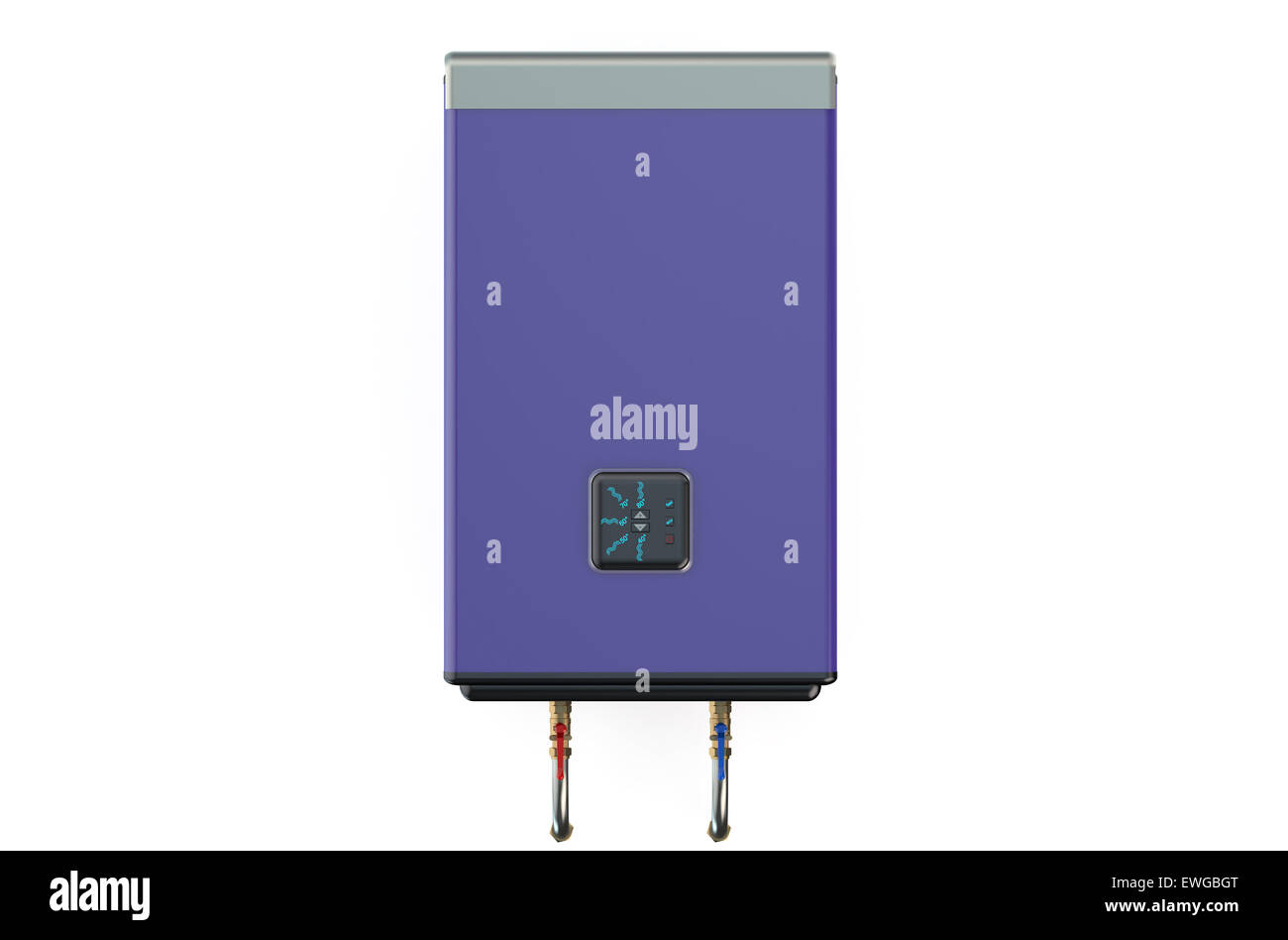 Violet électrique chauffe-eau ou chaudière isolé sur fond blanc Banque D'Images