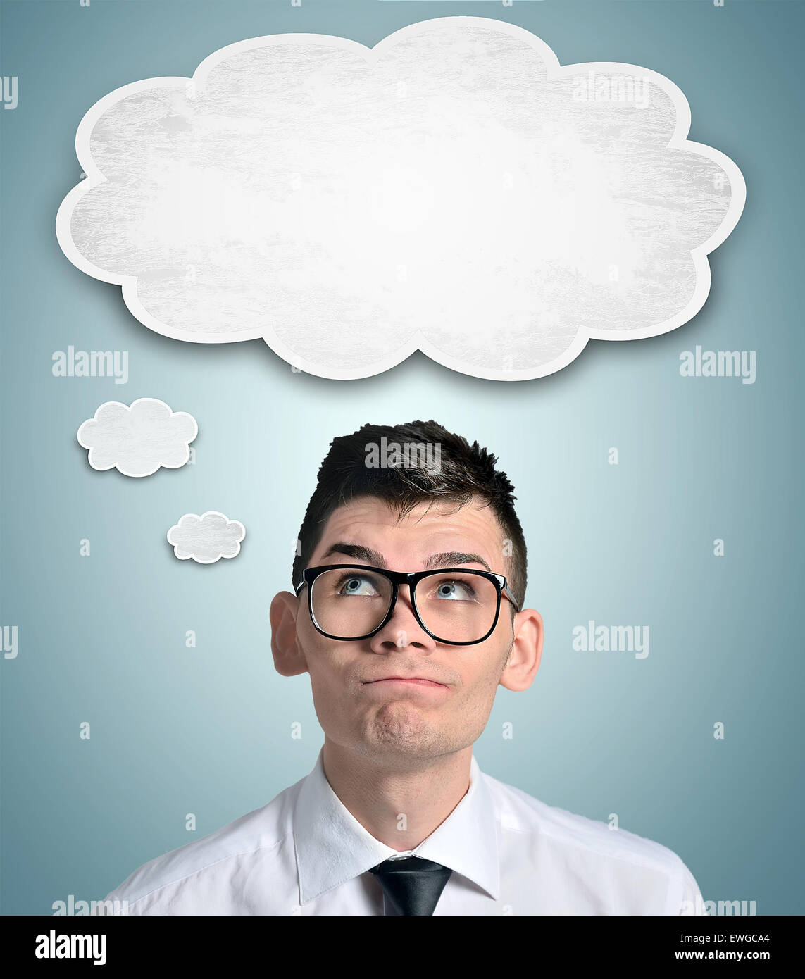 L'homme d'affaires et nuage vide Banque D'Images