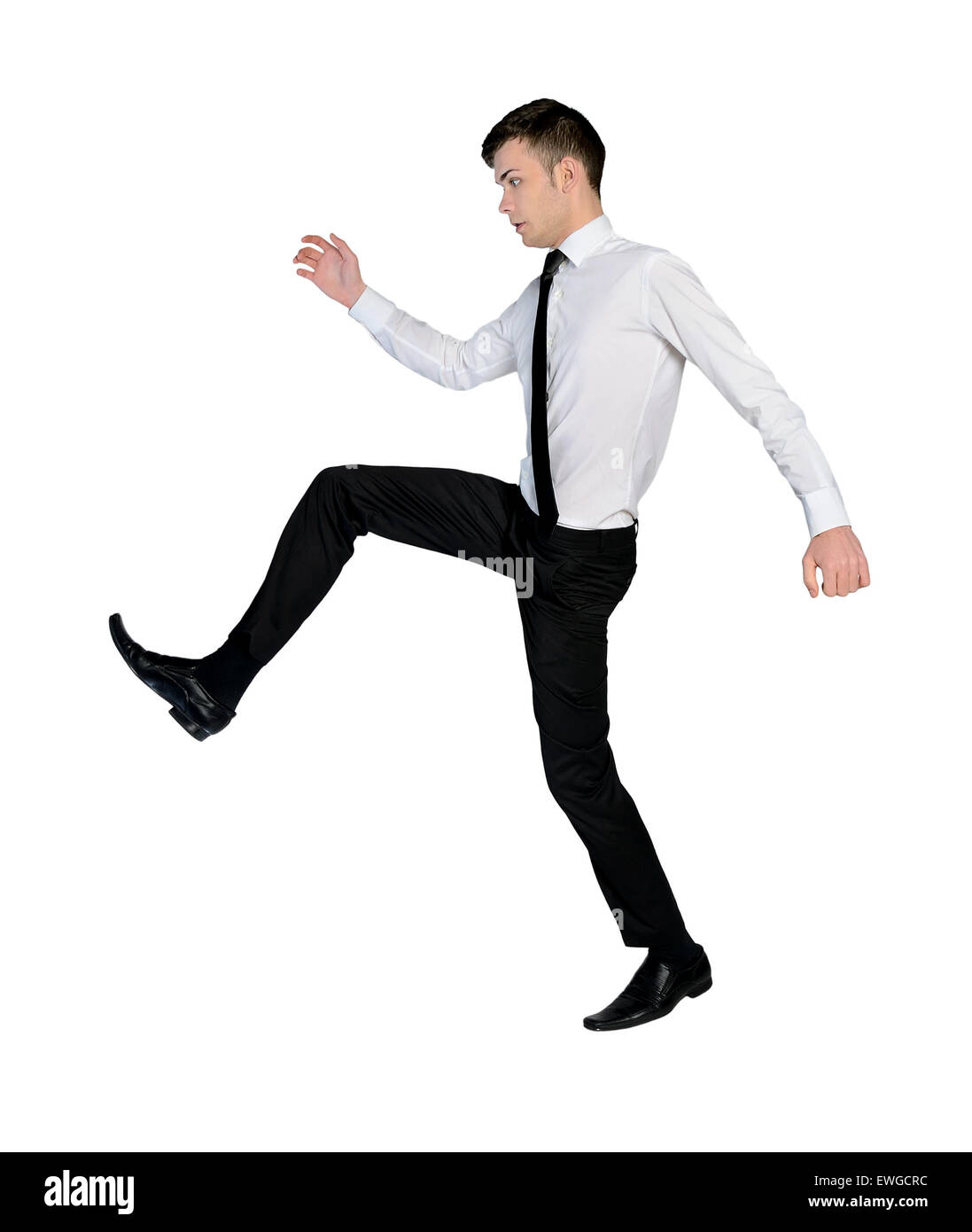 L'homme d'affaires isolées grand pas Banque D'Images