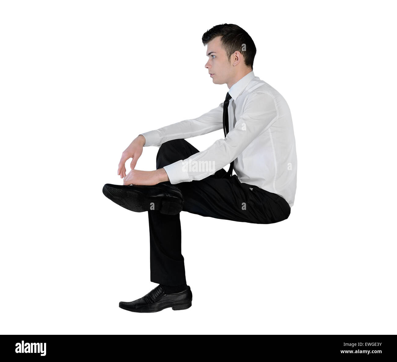 L'homme d'affaires isolées à la côte Banque D'Images