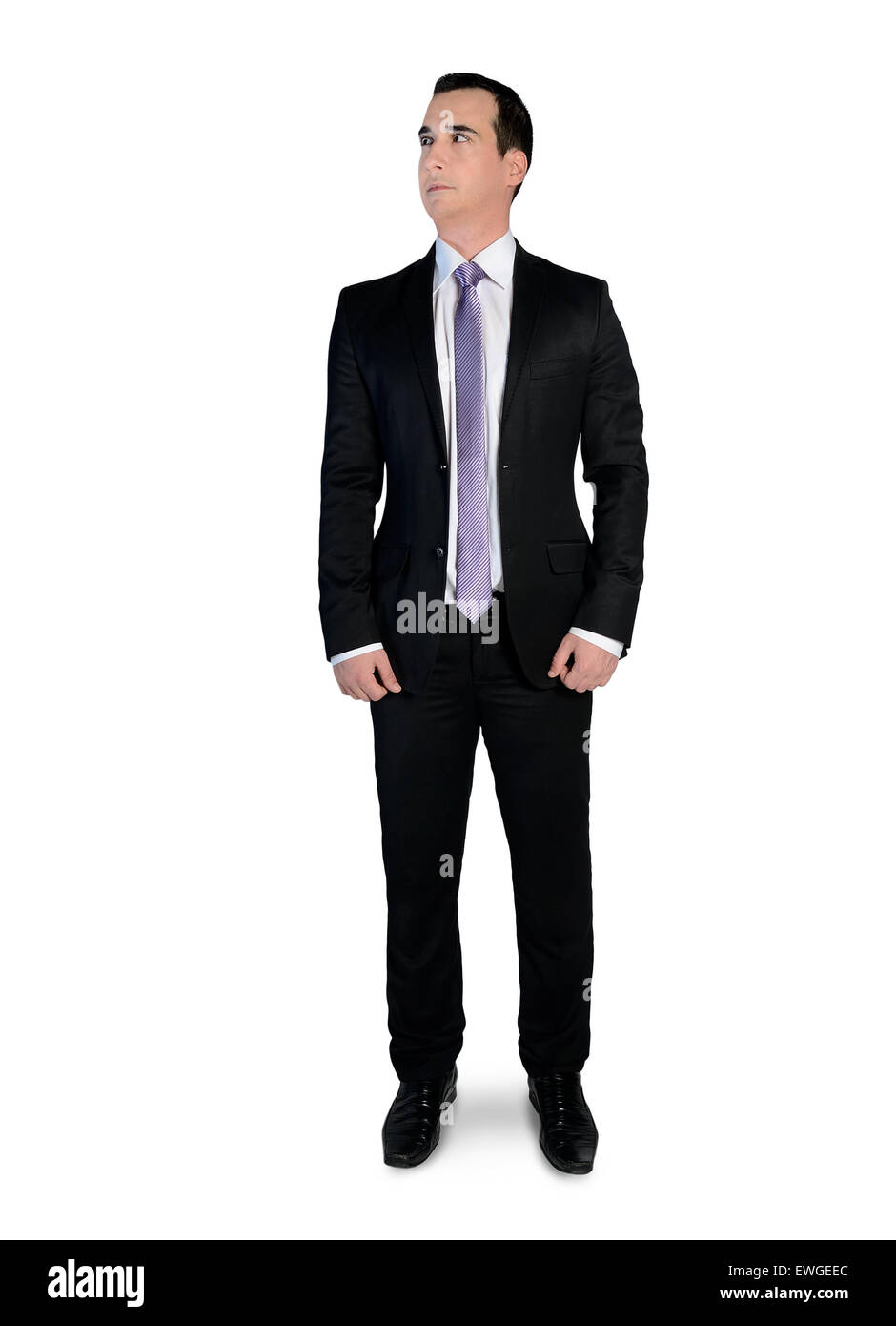 Affaires isolées man looking up Banque D'Images