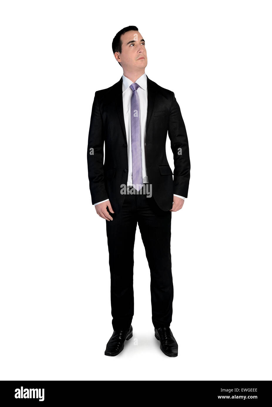 Affaires isolées man looking up Banque D'Images