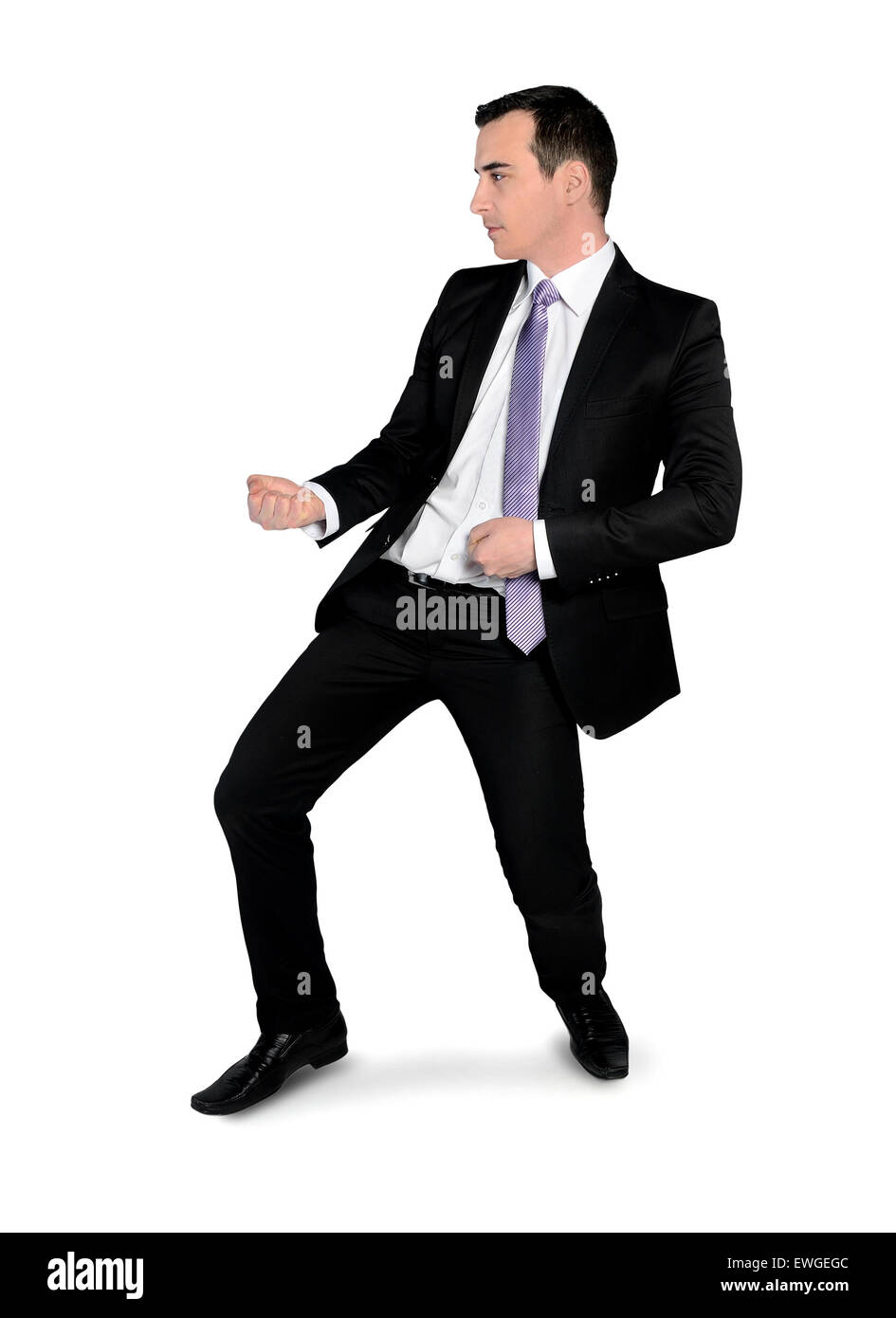 L'homme d'affaires isolées faites glisser quelque chose Banque D'Images L'homme d'affaires isolées faites glisser quelque chose Banque D'Images