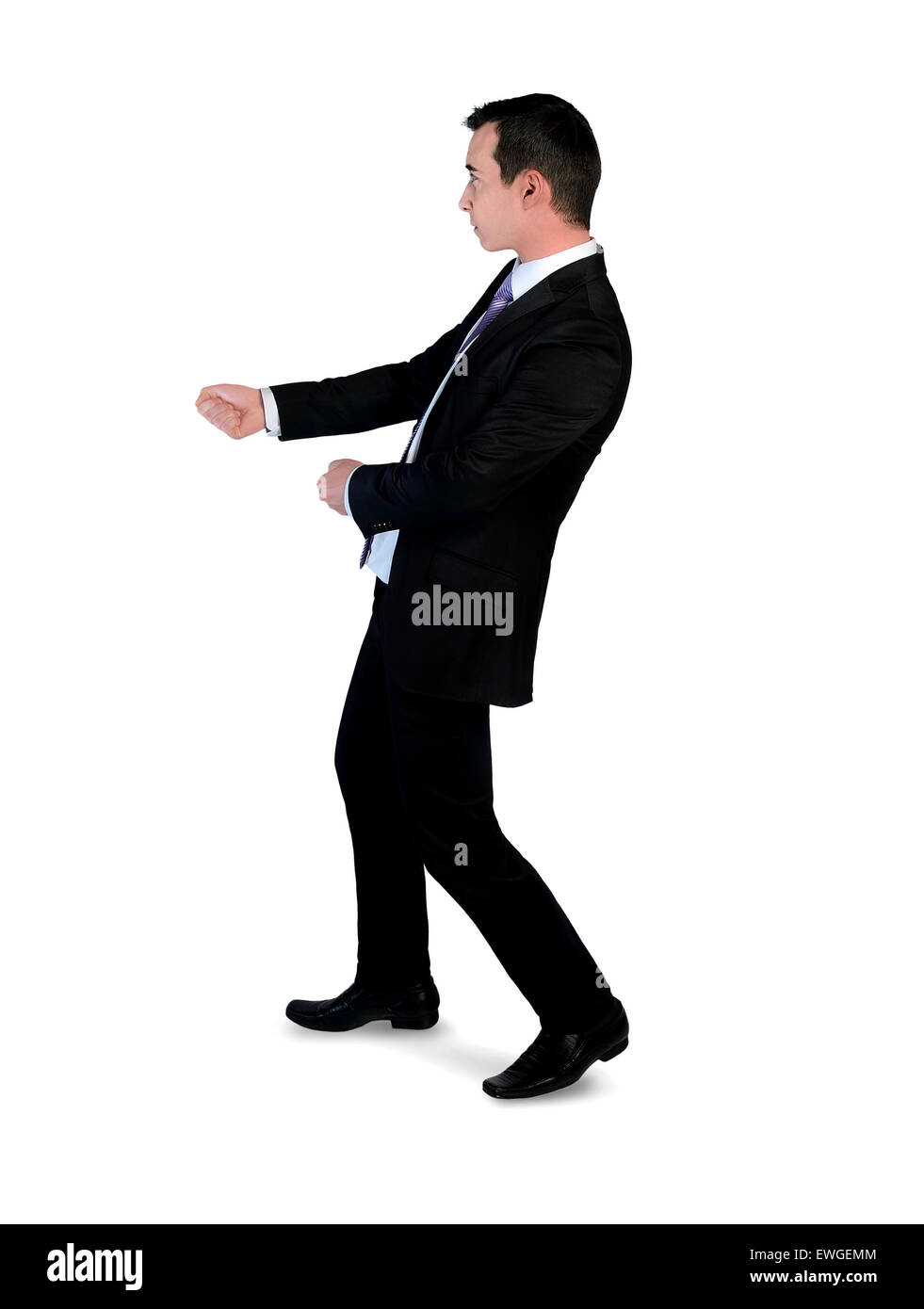 L'homme d'affaires isolées faites glisser quelque chose Banque D'Images L'homme d'affaires isolées faites glisser quelque chose Banque D'Images