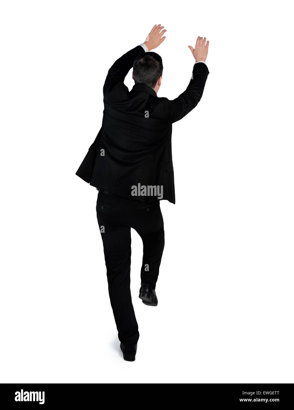 L'homme d'affaires isolées faites glisser quelque chose Banque D'Images L'homme d'affaires isolées faites glisser quelque chose Banque D'Images