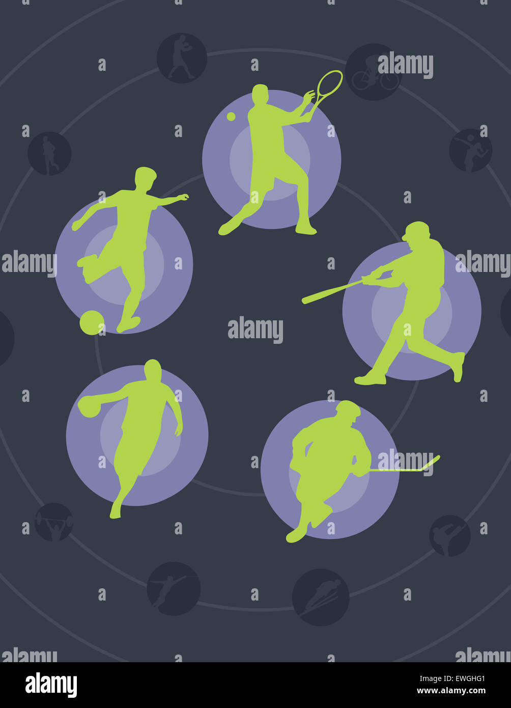 Illustration libre de jeux de ballon universel les hommes jouent Banque D'Images