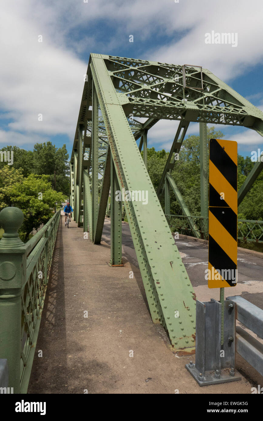 Seule voie, pont au-dessus du canal Érié, Macédoine NY USA Banque D'Images