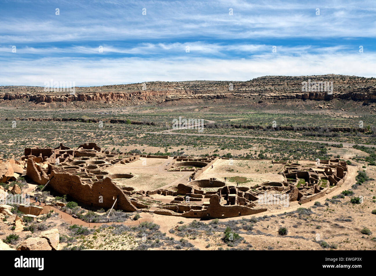 Pueblo Bonito à Chaco Culture National Historical Park dans le Nouveau Mexique. Banque D'Images