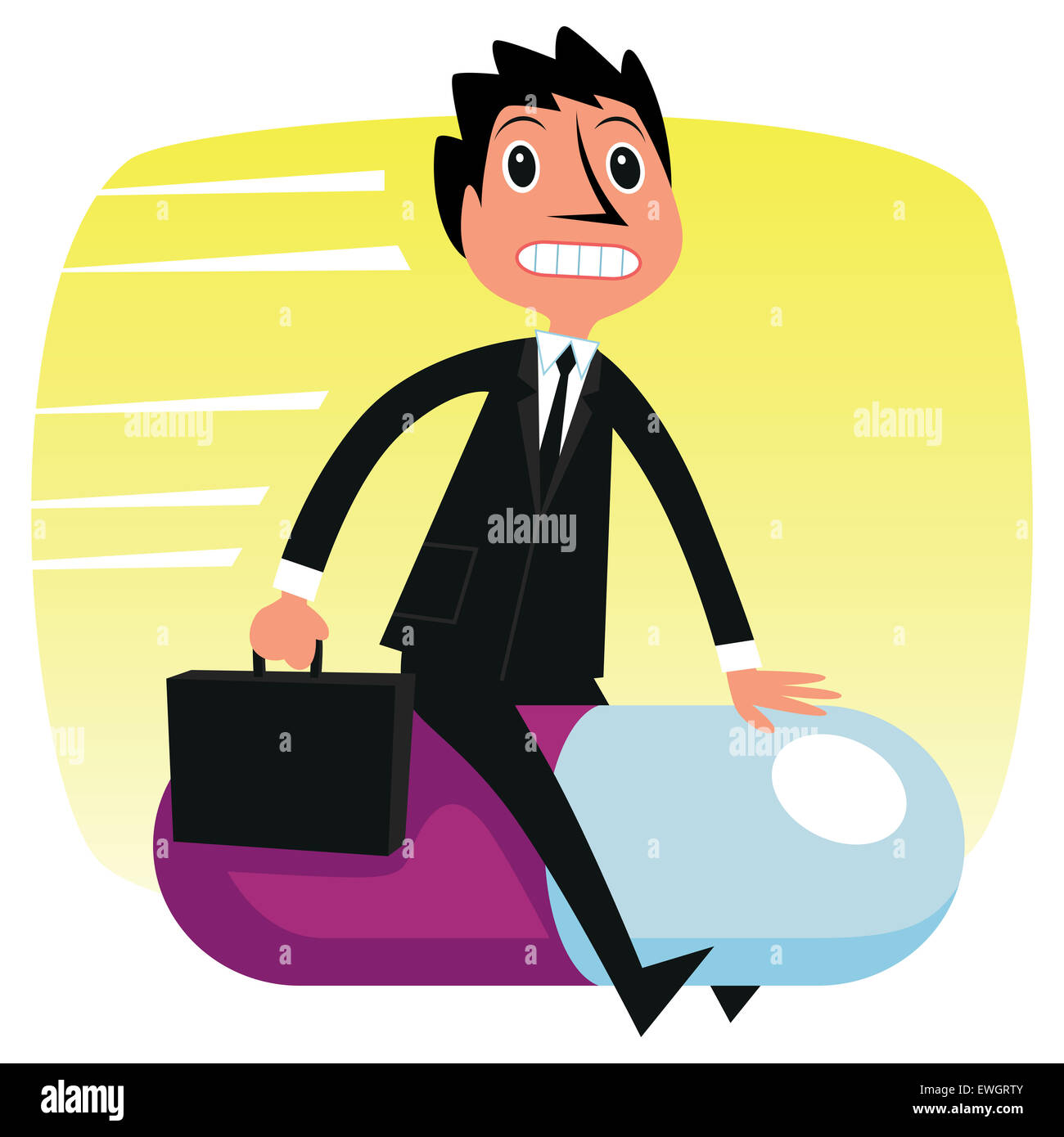 Businessman riding sur capsule comme un concept d'assurance médicale Banque D'Images