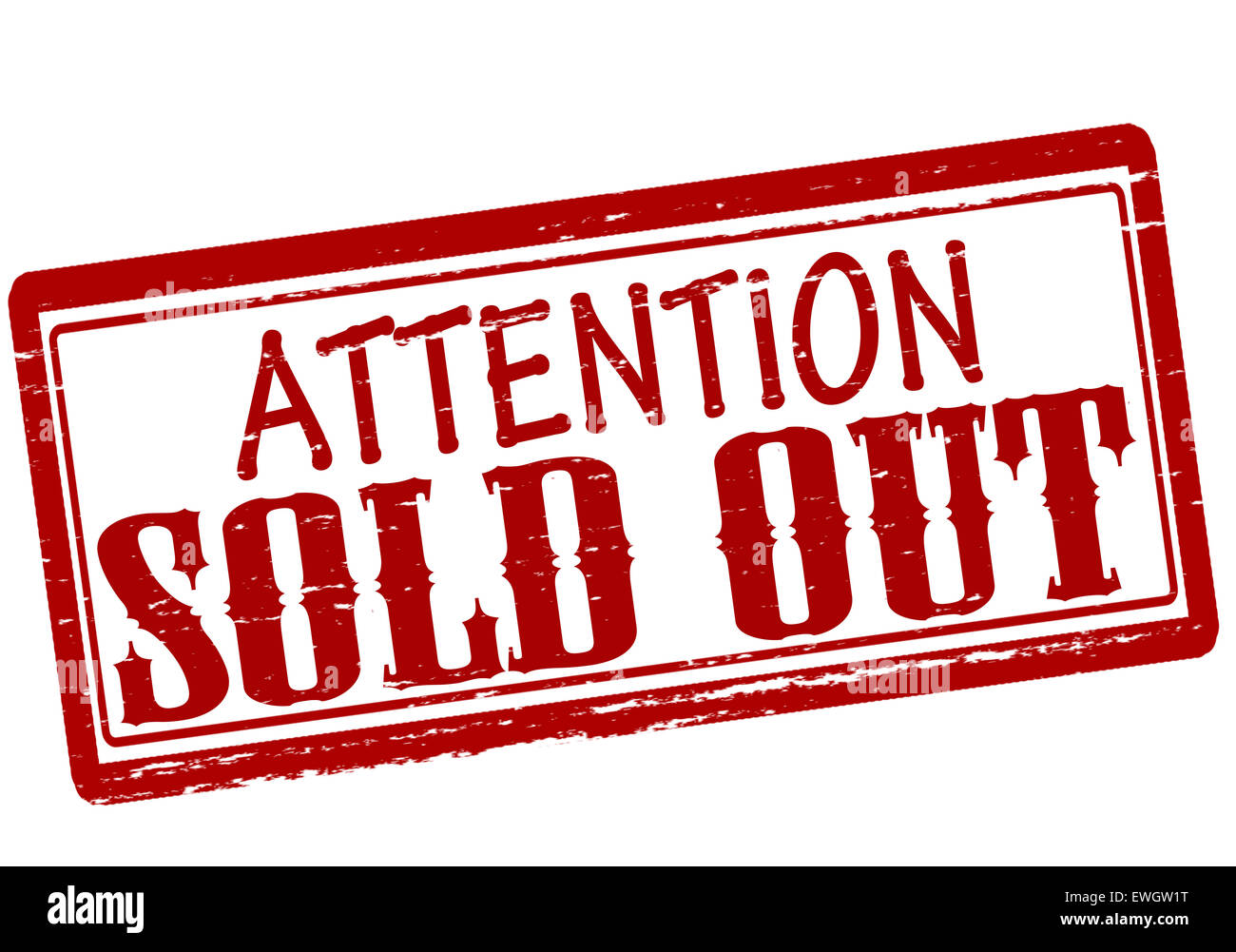 Timbres en caoutchouc avec attention le texte complet à l'intérieur, illustration Banque D'Images