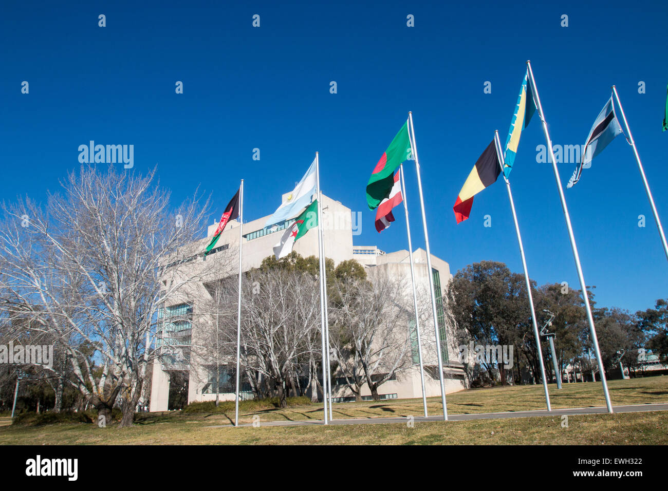 Haute Cour d'Australie dans la construction de la Place du Commonwealth, zone parlementaire, Canberra, Territoire de la capitale australienne, Australie Banque D'Images